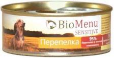 BioMenu Sensitive Консервы для Собак Перепелка Цена за упаковку 100x24