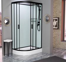 Душевая кабина Frank F411R Black правосторонняя б/к Без крыши