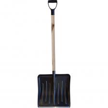 Лопата пластиковая ООО Агростройлидер №1 430x435мм с оцинкованной планкой с деревянным черенком и v-ручкой в сборе СНЕГ-01.01.21