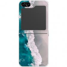 Чехол на Samsung Galaxy Z Flip 5 / Самсунг Галакси Зет Флип 5 с принтом Бирюзовые волны