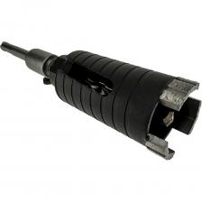 Коронка алмазная по бетону 40 мм SDS+ Black Version DIDCC40BL Diamond Industrial предназначена для высверливания отверстий в бетоне, армированном бетоне, кирпиче и наиболее востребована при монтаже и проводке канализационных фановых труб, при монтаже септиков, бетонных колец канализации, ремонтных работах в помещениях, установке кондиционеров. Устанавливается на перфоратор с патроном SDS+. Работа производится в безударном режиме сверления. Обязательное водяное охлаждение при работе с коронкой не требуется! Однако оно может быть необходимо при работе с отдельными видами материалов (бетон повышенной плотности, бетон с большим количеством гравийных включений, отдельные серии панелей советских домов первых массовых серий и т.д.), так как при работе с данным видом материалов без водяного охлаждения - скорость сверления может быть крайне низкой. ВНИМАНИЕ! Центровочное сверло служит ТОЛЬКО для ЗАСВЕРЛИВАНИЯ в обрабатываемый материал! По окончании засверливания центровочное сверло НЕОБХОДИМО СНЯТЬ и продолжить работу коронкой БЕЗ НЕГО! В противном случае скорость сверления будет крайне низкой! А рабочий ресурс - и центровочного сверла, и самой коронки - существенно снижены! Работа с центровочным сверлом является нарушением правил эксплуатации коронки и ведет за собой перегрев и потерю режущих сегментов!