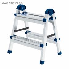 Стремянка «СИБРТЕХ» 97982, двусторонняя, стальная, 2 ступени