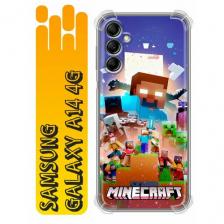 Чехол для Samsung Galaxy A14 с принтом Minecraft Майнкрафт (Самсунг Галакси А14)