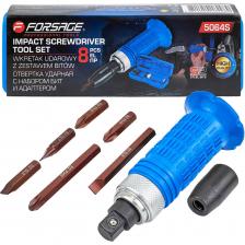 Набор от Forsage — это ударная отвёртка с комплектом из 7 предметов, предназначенная для выполнения монтажных работ, требующих усилия или удара. В комплект входят прочные биты с профилем PH (крестовой) и SL (прямой), адаптер с посадочным квадратом 1/2" под шестигранные биты 5/16", а также надёжный кейс для хранения. Идеально подходит для автосервиса, строительных и ремонтных работ, особенно там, где винты и болты «залипли» и требуют удара для откручивания. Ударная конструкция Позволяет работать с закисшими и трудно откручиваемыми крепежами. Эффективен там, где обычные отвёртки бессильны. Адаптер 1/2"(F) x 5/16"(F) Совместим с трещотками, гайковертами и другими инструментами с квадратом 1/2". Подходит для бит с хвостовиком 5/16", расширяет функциональность. Универсальные сменные биты 6 бит с профилем PH2, PH3, SL7, SL8 (в двух длинах: 36 мм и 70 мм). Изготовлены из прочной стали S2 — устойчивы к ударным нагрузкам. Эргономичная ручка Обрезиненная, прямая форма — удобно держать и точно направлять усилие. Прочный кейс в комплекте Обеспечивает удобное хранение и транспортировку. Каждый элемент имеет своё место — всё аккуратно и под рукой.