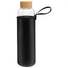 Бутылка для воды Leonord Phantasie, 800 мл из термостойкого стекла, в чехле, крышка из бамбука (106007)