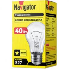 Лампа накаливания Е27 Navigator 94 325 NI-A-40-230-E27-CL, цена за 1 шт.