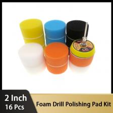 2-дюймовая пена для сверления и полировки Pad Kit 16 шт. для полировщика автомобиля Круговая полировальная площадка Набор инструментов для шлифовки и полировки автомобиля воском