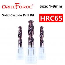DRILLFORCE Спиральные сверла твердосплавные 1.0-9.0 мм HRC65