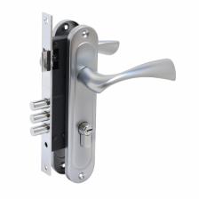 Замок врезной БУЛАТ ЗВ4-3.70.03.07 НОМОС, с ручками, 5 перфорированных ключей, титан