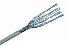 Кабель Cat6A S/FTP Premium - витая пара экранированная медная категории кат.6A, серая, внутр. (1 м.)