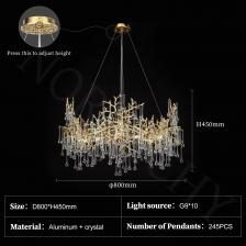 Золотая хрустальная люстра NORMICHY