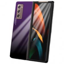 Чехол-бампер MyPads для Samsung Galaxy Z Fold 2 (SM-F916B) стеклянный из закаленного стекла с эффектом градиент зеркальный блестящий переливающий.