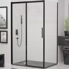 Душевой уголок RGW Leipzig LE-12B+80 см (117-121)x80x195 профиль черный матовый, стекло прозрачное