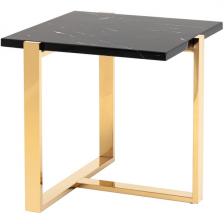 Журнальный столик Stool Group Тоби 61*61 черный мрамор сталь золото УТ000036328