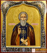 Рукописная икона Сергий Радонежский №16 (Размер 27х31 см)