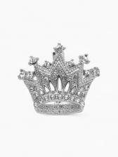 Брошь «Корона» изыск, цвет белый в серебре