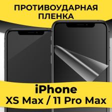 Комплект 2 шт. Гидрогелевая пленка для смартфона Apple iPhone XS Max / 11 Pro Max / Защитная пленка на телефон Эпл Айфон ХС Макс / 11 Про Макс / Глянцевая пленка