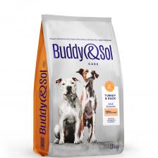 Buddy&Sol Care Сухой корм для взрослых собак средних и крупных пород с чувствительным пищеварением, с индейкой и уткой, 3 кг