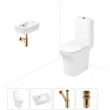 Комплексное предложение по специальной цене, включающее все необходимое для обустройства санузла / ванной комнаты. Элегантный вид напольного унитаза позволяет гармонично вписаться в интерьер современного санузла или ванной комнаты, наполняя его атмосферой роскоши и уюта. Санитарный фарфор Lavinia Boho имеет более твердую и гладкую поверхность, нежели сантехнический фаянс. Система антивсплеск увеличивает гигиеничность использования изделия и делает уборку более быстрой и простой. Компактная подвесная раковина Lavinia Boho One (370 х 245 х 100) — оптимально подходит для небольших ванных комнат или гостевых санузлов. Дизайнерская сантехника изготовлена в едином стиле: изделия прекрасно дополняют друг друга и формируют органичный тандем с латунными сифонами, донными клапанами, выпусками, угловыми вентилями и элегантными аксессуарами.