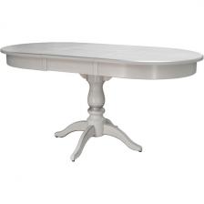 Стол вставка-бабочка обеденный Тарун 4 раздвижной белый/серебро 120/160*84 Mebelik (овальная столешница, 4 ножки)