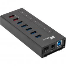 USB-хаб Xcellon 7-Port USB 3.1 с блоком питанием алюминий USB-C / USB-A SH7-5H2HC-2
