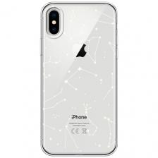 Силиконовый чехол на Apple iPhone X (10) / Айфон Икс (Десять) "Созвездия", прозрачный