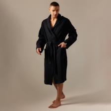 Халат вафельный мужской SL HOME: Basic «Дарк Маре», размер M, хлопок 100%, чёрный