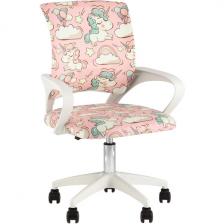 Кресло офисное TopChairs Simple SN Junior принт Unicorns пластик белый TopChairs УТ000042083