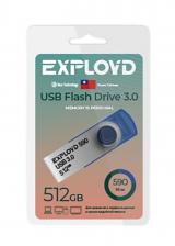 USB-накопитель 512Gb Exployd 590, USB 3.0, синий