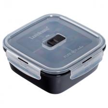 контейнер для продуктов LUMINARC Black Box 1,22л 18,8х18,4х7,8см 4 замка квадратный стекло, пластик