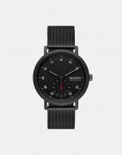 Мужские часы Skagen Kuppel с двумя стрелками и секундной стрелкой, черные, из нержавеющей стали - КОРИЧНЕВЫЕ