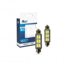 Светодиодная автомобильная лампа C5W (SV8,5) 10x41 12v (white) Kraft Pro (2 шт. Европодвес). Светодиоды вспомогательного света. Данные диодные лампочки используются в качестве автоламп освещения салона, подсветки номера, освещения багажного отделения авто. Белый свет. Напряжение 12 В. Световой поток 85 Lm. Цоколь SV8,5. Светодиодные LED лампы - это современная энергоэффективная и надежная альтернатива традиционным лампам накаливания. Основными преимуществами светодиодов: пониженное энергопотребление и высокая энергоэффективность. Длительный срок службы. Малая инерционность. Отсутствие ультрафиолетового и инфракрасного излучения. В комплекте 2шт.