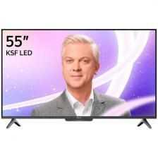 Телевизор Яндекс ТВ Станция Бейсик с Алисой, 55 дюйма, 4K Ultra HD, смарт ТВ, YаOS, черный