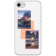 Силиконовый чехол на Apple iPhone SE 2020 / Айфон SE 2020 "Sky collage", прозрачный