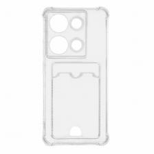 Накладка силикон для Xiaomi Redmi Note 13 Pro 4G c отделом для хранения карт Прозрачный