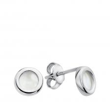 Серебряные серьги с перламутром и родированием