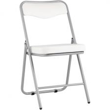 Складной стул Stool Group Джонни экокожа белый каркас металлик УТ000035363