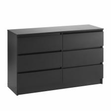 Комод для хранения «Клик Мебель. Мадера», 6 ящиков, 1200x420x775 мм, цвет чёрный
