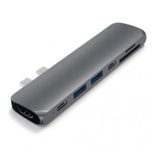 USB-хаб Satechi Aluminum Pro Hub для Macbook Pro (USB-C), серый космос ST-CMBPM