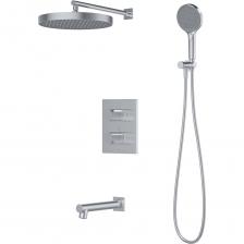 Встраиваемая душевая система с термостатом, тропическим и ручным душем и с изливом Duna. Ручка из латуни для сохранения чёткости линий фрезеровки. Без риска ожогов: термостатический картридж Sedal® (Испания) обеспечивает стабильную температуру, комфорт и безопасность. Подключён напрямую к горячей воде — корпус смесителя не нагревается. Увеличенная кнопка безопасности встроена в ручку, легко нажимается, фиксация на 38° защищает от случайного включения горячей воды. Скрытый аэратор Neoperl® (Испания) формирует ровный поток и снижает расход воды. Ключ для обслуживания в комплекте. Внушительная верхняя лейка ?32 см обеспечит объемный поток, ручная лейка с 3 режимами. Гибкий и надёжный силиконовый шланг 1,5 м. Встроенные редукторы выравнивают давление ГВС и ХВС и улучшают точность термостата, обратный клапан исключает перетекание воды между трубами. UniCore – цельный корпус без монтажной коробки. Латунный смеситель устанавливается без дополнительных элементов. Съёмные декоративные элементы – идеально прилегают к стене и просто заменяются. Цельнолитая латунная панель с чёткими гранями — для чистой геометрии и плотной посадки. Элементы монтируются после отделки — ниже риск повреждений. Можно обновить внешний вид без демонтажа всей системы. Повышенная стойкость к бытовой химии и механическим повреждениям за счет PVD-покрытия. Чёткое переключение с щелчком при смене направления потока воды благодаря керамическому дивертору.