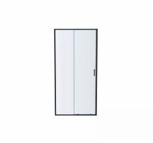 AQ ARI RA 10020BL Душевая дверь двухэлементная, раздвижная1000x2000 профиль черный, стекло прозрачное
