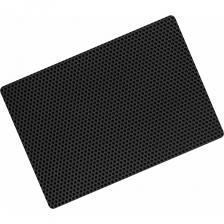 Придверный коврик Vicecar 60x75 см, черный EZ031_черный – незаменимый помощник по сохранению чистоты в доме. Ячеистая структура отлично задерживает пыль, грязь и влагу. Грязь не распространятся по дому, сокращается время и периодичность уборки. Изделие можно использовать для колясок и велосипедов, вся грязь с колес останется на коврике. Пригодится в ванной комнате или для сушки посуды – ячейки удерживают жидкость внутри. Подходит для миски или лотка кошки, под клетку для птиц или грызунов. Коврик абсолютно неприхотлив в уходе.