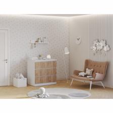 Комод с ящиками Polini kids Simple 1980, 804x505x797 мм, цвет белый/дуб крафт золотой