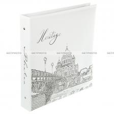 Фотоальбом, альбом с магнитными листами, 100 страниц (50 листов) 23х28, наследие, heritage, храм христа спасителя, белый GF 6168