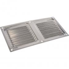 Решётка металлическая с сеткой (серебряная; 100x200 мм) Эвент ВРС