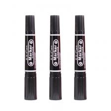 Перманентные маркеры 3 шт., черный, красный, синий, двойной наконечник