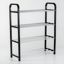 Полка для обуви Доляна 4 яруса 50х19х60 см цвет черный 133673