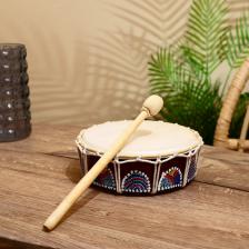 Сувенирный музыкальный инструмент «Бубен», 22x22x8 см, МИКС