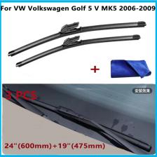 Передняя щетка стеклоочистителя автомобиля для VW Volkswagen Golf 5 V MK5 2006-2009, мытье лобового стекла 24 "+ 19" с левым рулем и правым рулем