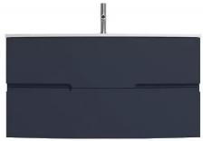 EB1889RU-G98 Nona Мебель с интегрированными ручками, глянцевый темно-синий, 100 см, 2 ящика